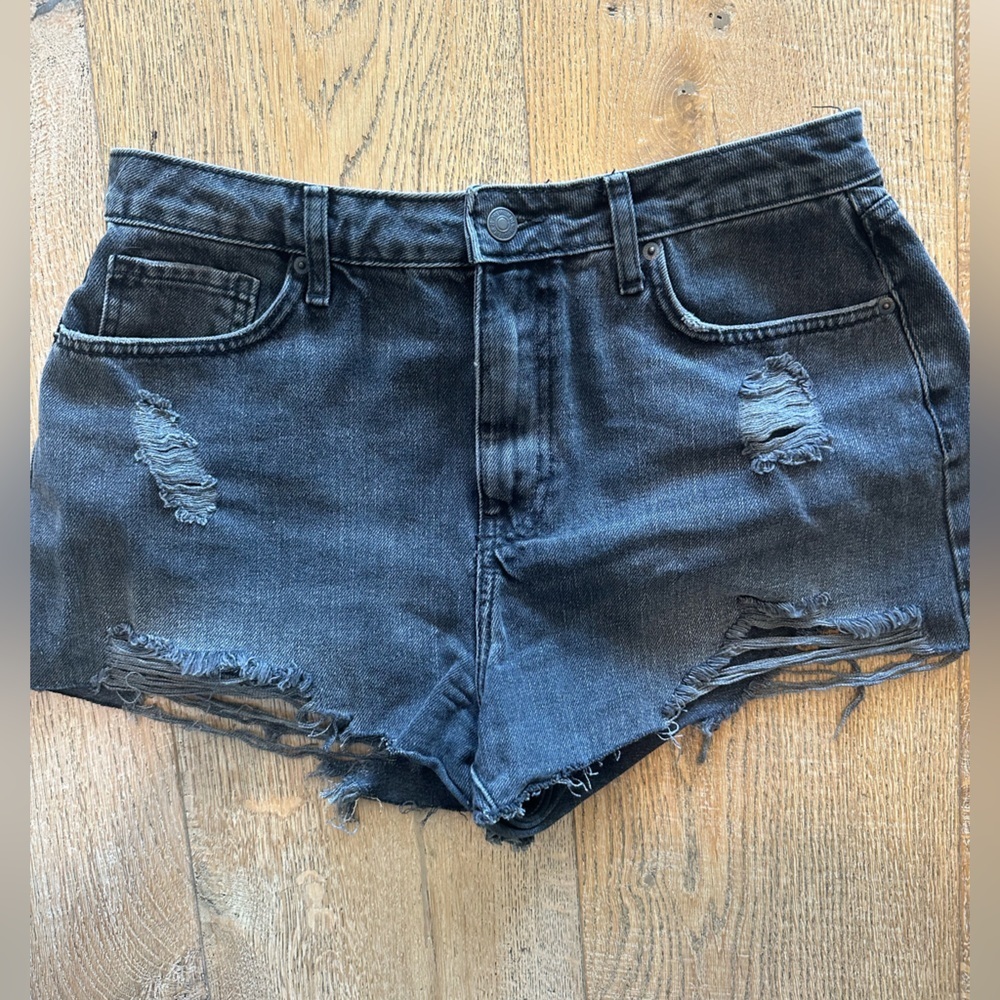 Black/gray colored jean cut off shorts size 30